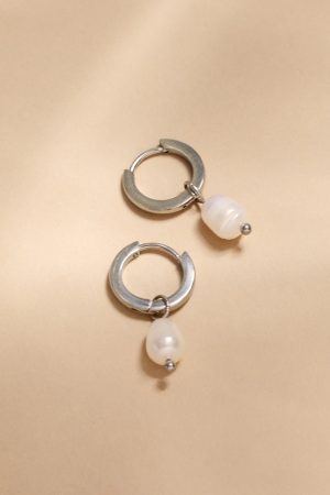 Simone Stainless Steel Charm Huggie Earrings