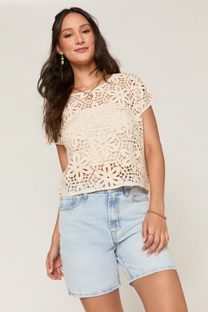 Tisha Crochet Sweater Tee