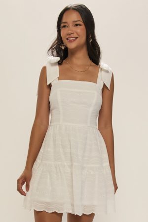 Anne Tiered Eyelet Mini Dress