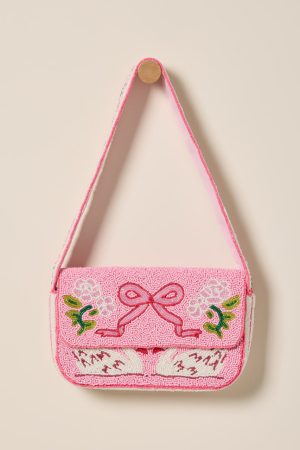 Swan Beaded Shoulder Bag