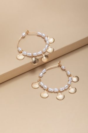 Ana Shell Charm Drop Earrings