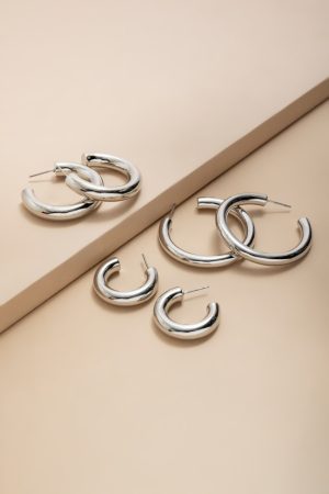 Hannah Chunky Hoop Earringg Set