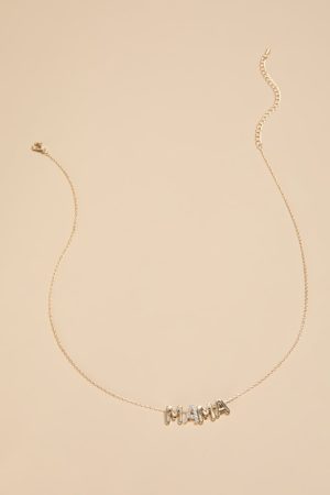 Mama Pave Charm Pendant Necklace