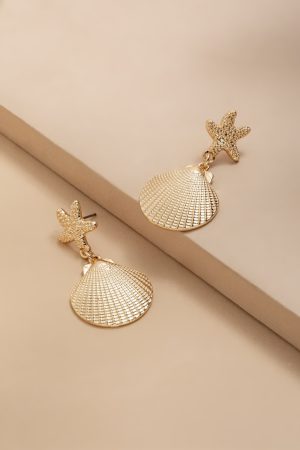 Lara Starfish Shell Drop Earrings