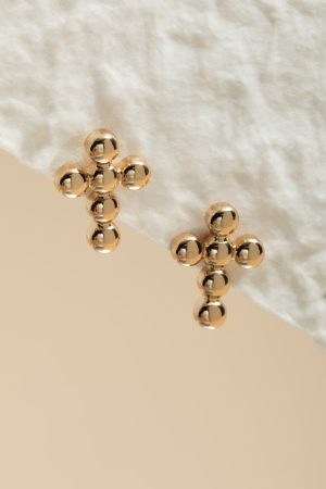 Kayla Bubble Cross Stud Earrings
