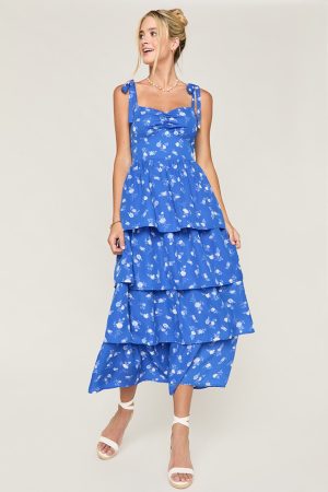 Kirsten Floral Tiered Midi Dress