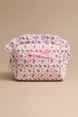 Floral Frill Top Cosmetic Bag