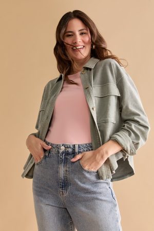 Naomi Acid Wash Button Down Shacket