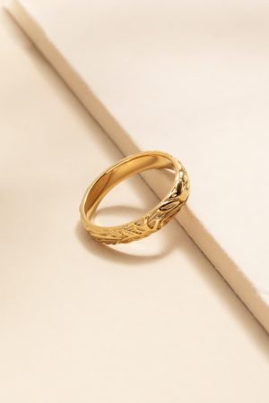 Alana Stainless Steel Embossed Ring