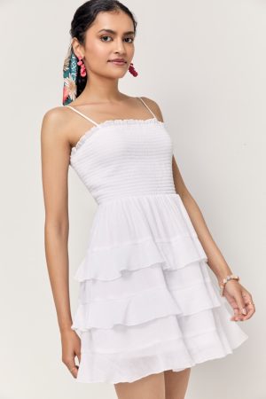 Bridget Smocked Ruffle Tiered Mini Dress