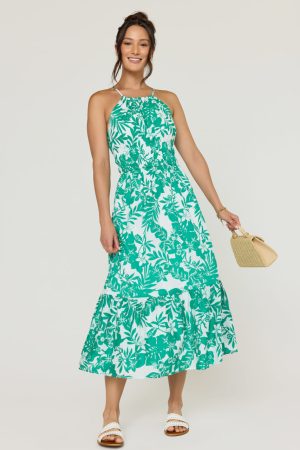 Pamela Halter Neck Midi Dress