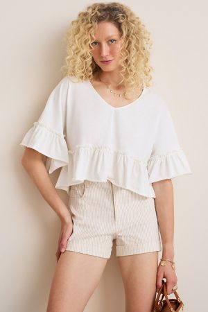 Hope Striped Denim Shorts