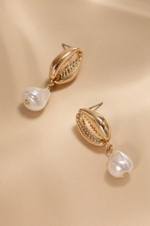 Gina Pearl Shell Drop Earrings