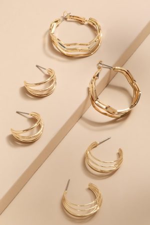 Faye Mixed Hoop Earring Set