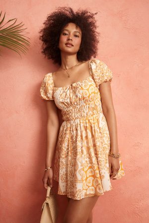 Emmie Puff Sleeve Floral Mini Dress