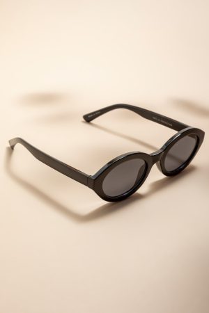 Taylor Black Oval Sunglasses