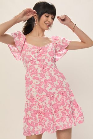 Heather Ruffled Floral Mini Dress