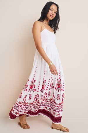 Iris Floral Border Maxi Dress
