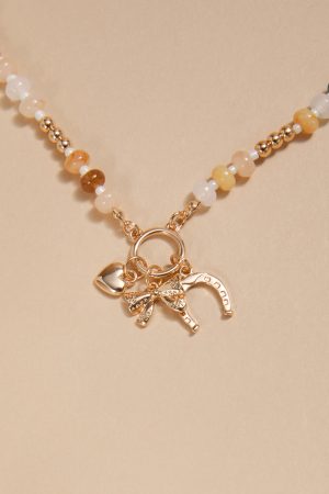 Lauren Beaded Charm Pendant Necklace