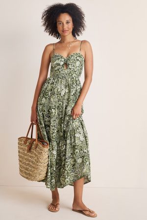 Gia Knot Front Floral Midi Dress
