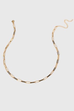 Verna Stainless Steel Paperclip Chain Necklace