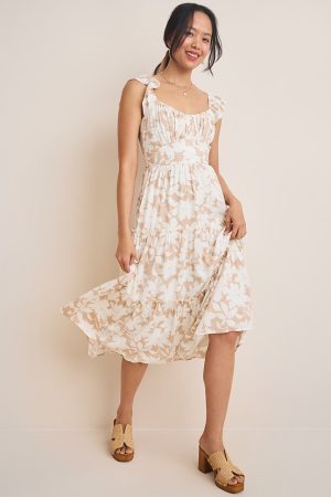 Edith Floral Tiered Midi Dress