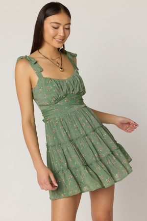 Madeline Floral Tiered Mini Dress