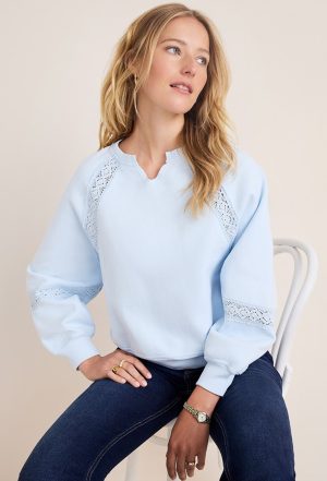 Mia Crochet Detail Sweatshirt