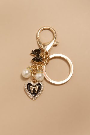 Lesley Bow and Heart Bag Charm