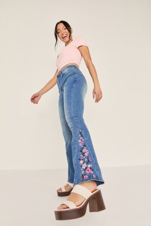 Chelsie Embroidered Flare Jeans