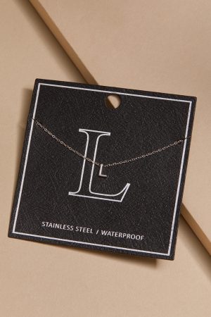 L Stainless Steel Mini Initial Necklace