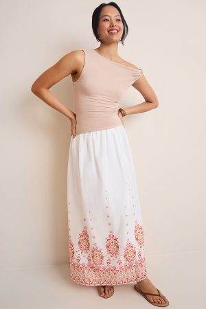 Amelia Border Print Maxi Skirt