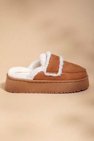 Tina Suede Platform Slippers