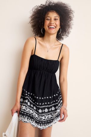 Amara Embroidered Mini Dress