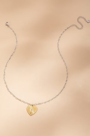 Jody Stainless Steel Heart Pendant Necklace